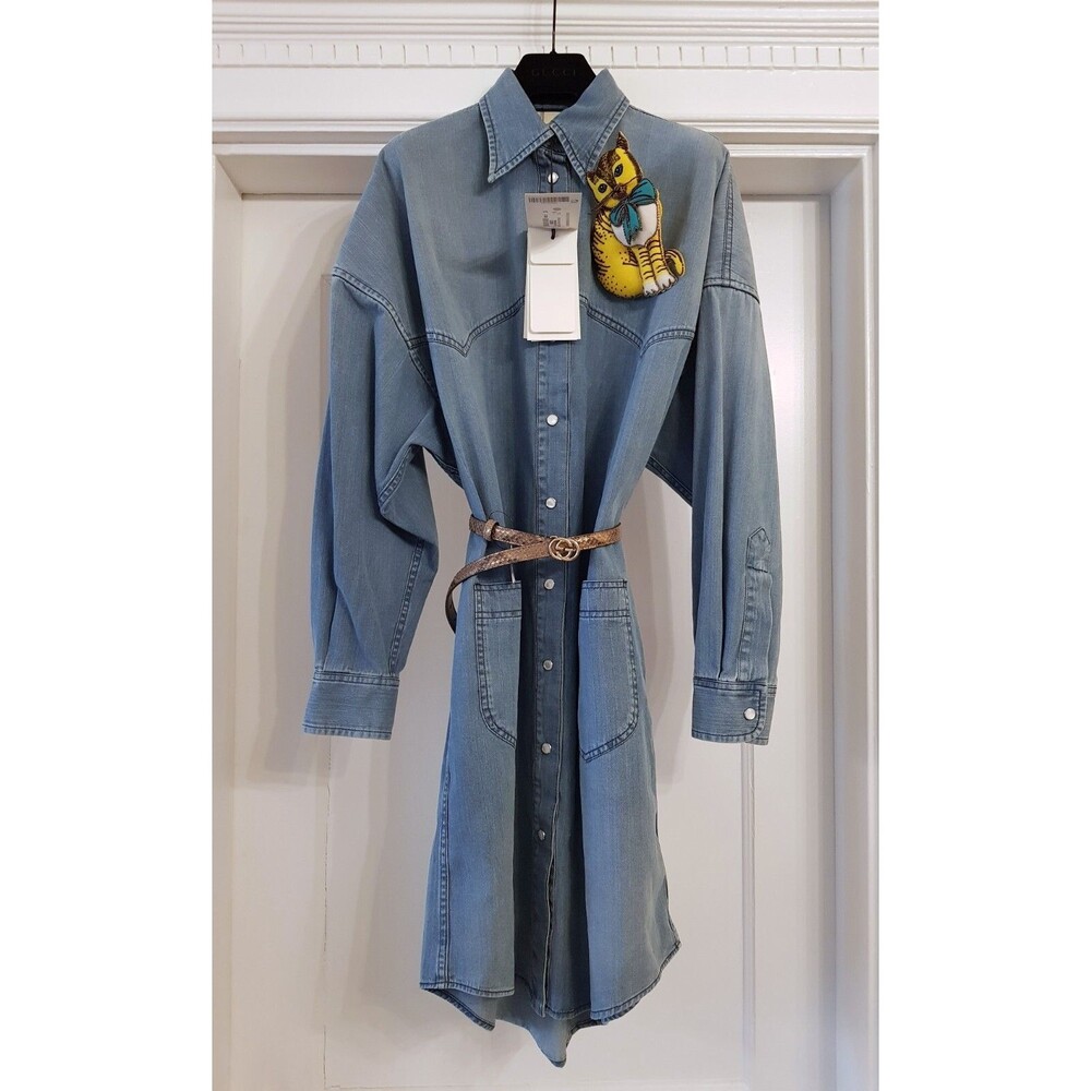 GUCCI Denim Shirt Dress, IT 36, Oversized (belt is NOT part of listing), NWT
